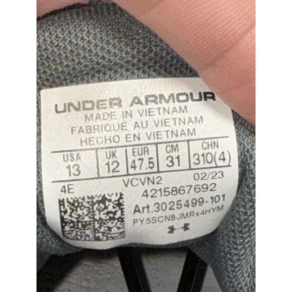 Under Armour Gray and Orange Athletic Shoes Size 4E - Picture 9 of 9